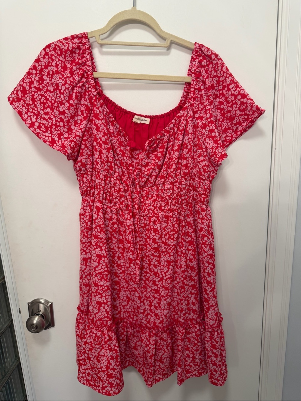 Madewell Red Floral Short Sleeve Girls' Dress